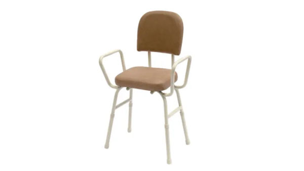 108011_perching-stool-with-arms-champagne_web-image_01 Perching Stool, Height Adjustable with arms - Champagne