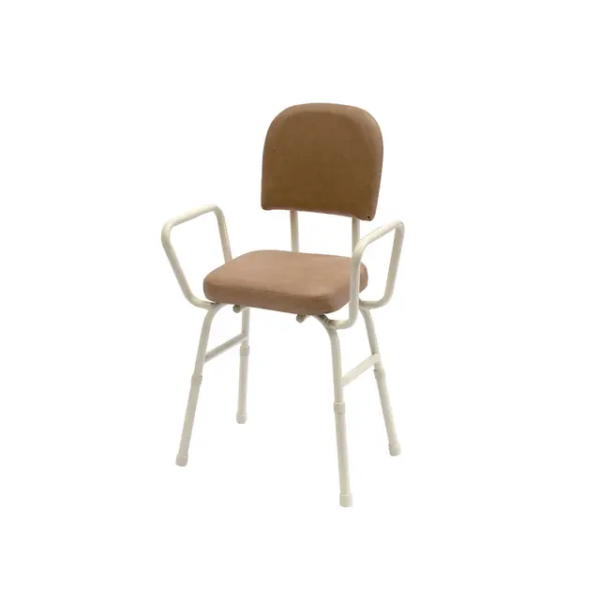 Perching Stool, Height Adjustable with arms - Champagne