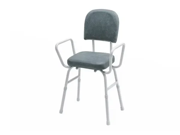 Perching Stool, Height Adjustable with arms - Slate