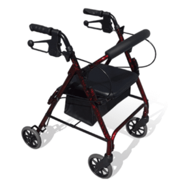 RG4208AJ-MINI-ALUMINIUM-SEAT-WALKER-OVERALL Seat Walker - Petite - 6" Wheels, 48cm Height, RED