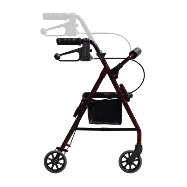 RG4208AJ-MINI-ALUMINIUM-SEAT-WALKER-SIDE Seat Walker - Petite - 6" Wheels, 48cm Height, RED