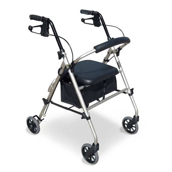 RG4209PS-ADJUSTABLE-HEIGHT-SEAT-WALKER-PEWTER-SILVER-OVERALL Redgum PEWTER Adjustable Height 50/56cm (SWL 120kg) 6" Wheels