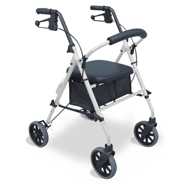 RG4210PS-ADJUSTABLE-HEIGHT-SEAT-WALKER-PEWTER-SILVER-OVERALL Redgum PEWTER Adjustable Height 53/59cm (120KG SWL) 8" Wheels