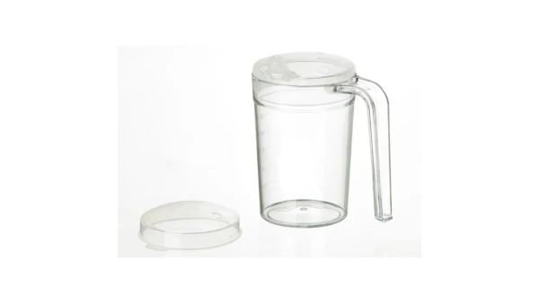 Mug - clear polycarbonate with lid