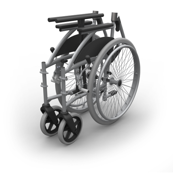 RG18B-CRYSTAL-2-WHEELCHAIR-overall-folded Redgum Crystal 2 with Brakes (SWL 127kgs)