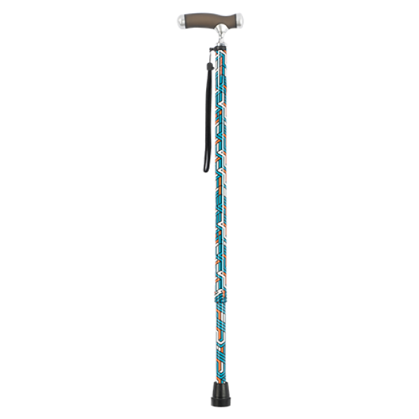 RGWS341-SOFT-TOUCH-NARROW-NECK-WALKING-STICK-GEO-ORANGE-OVERALL Walking stick - Soft Touch Narrow Neck